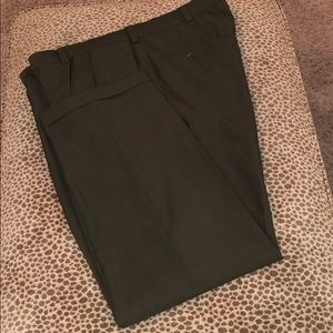 Haggar Dress Pants 40X30 Green/Brown